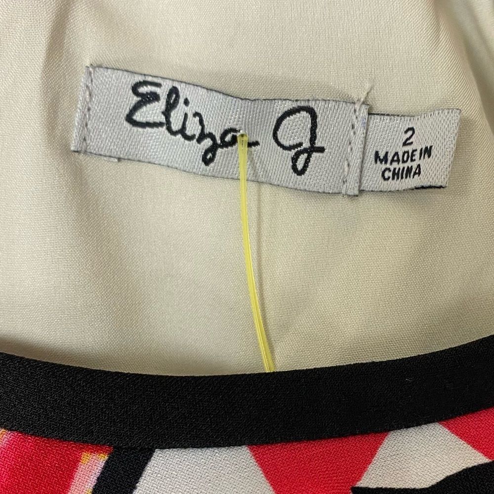 Eliza J Black And Pink Geometric Tribal Print Mini Sheath Dress - Picture 3 of 9